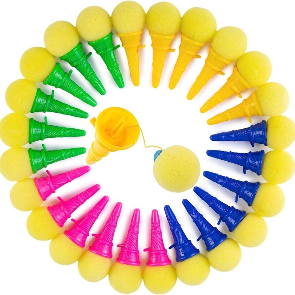 12 PCS Ice Cream Shooters Kids Toy Foam Ball Launcher Novelty Party Favors 4"